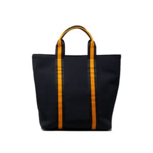 fronte borsa shopper color blu arancio in pelle fatto a mano da Vincenzo Senatore - Per la pelle di Senatore