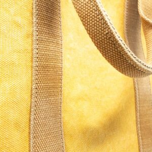 dettaglio borsa shopper color giallo fatto a mano da Vincenzo Senatore - Per la pelle di Senatore